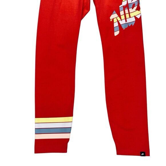 Nike Leggings Womens S Red Running Workout Athleisure Stretchy Y2K Capri Pull On - Picture 3 of 13